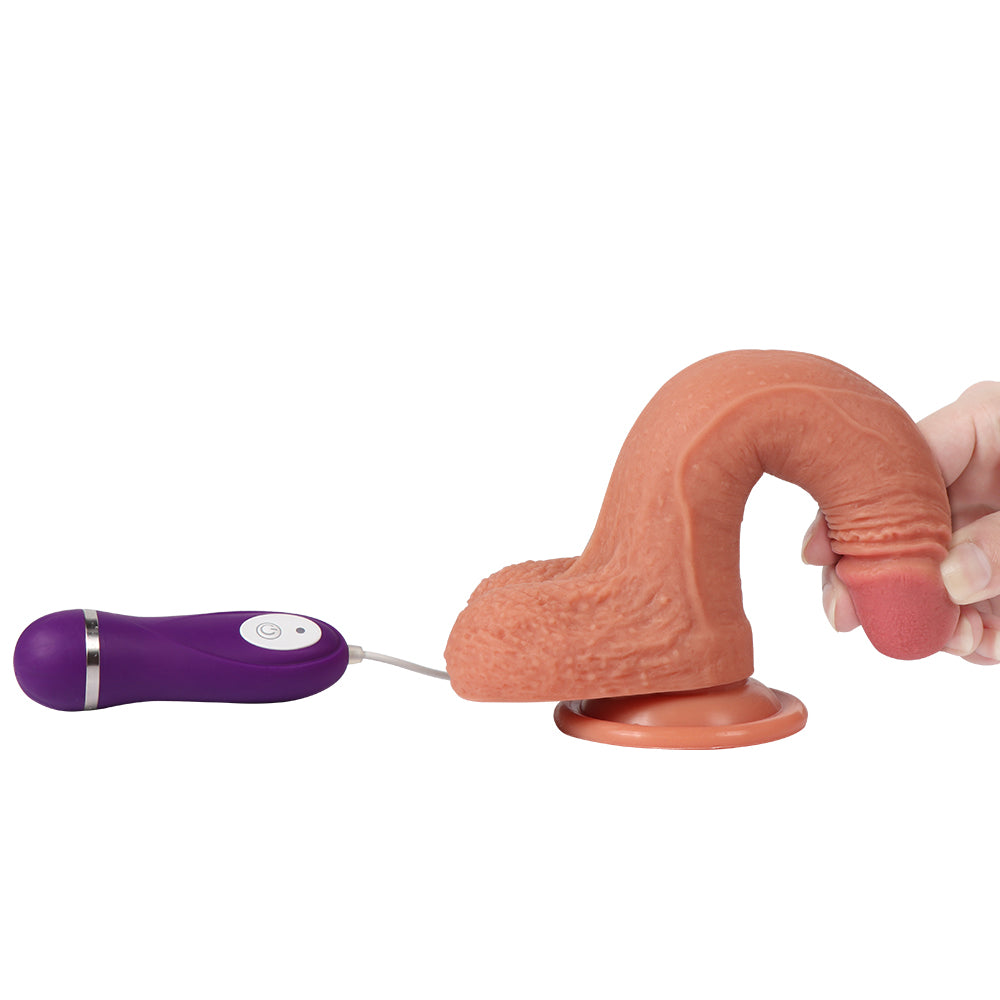 Shequ Crowley Dildo Series 18 cm Yumuşak Dokulu Titreşimli Realistik Penis SQ-WBD10009-V