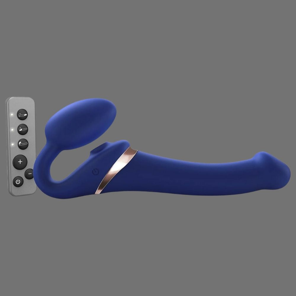 Strap-On Me Multi Orgasm Strapless Strapon 3 Motor Vibratör Medium Blue