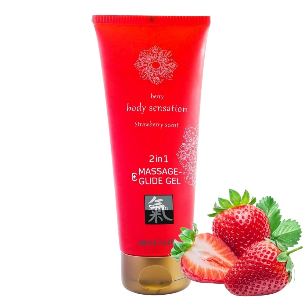 Hot Shiatsu Massage & Glide Gel 2in1 Strawberry Masaj ve Kayganlaştırıcı Jel 200 ml.