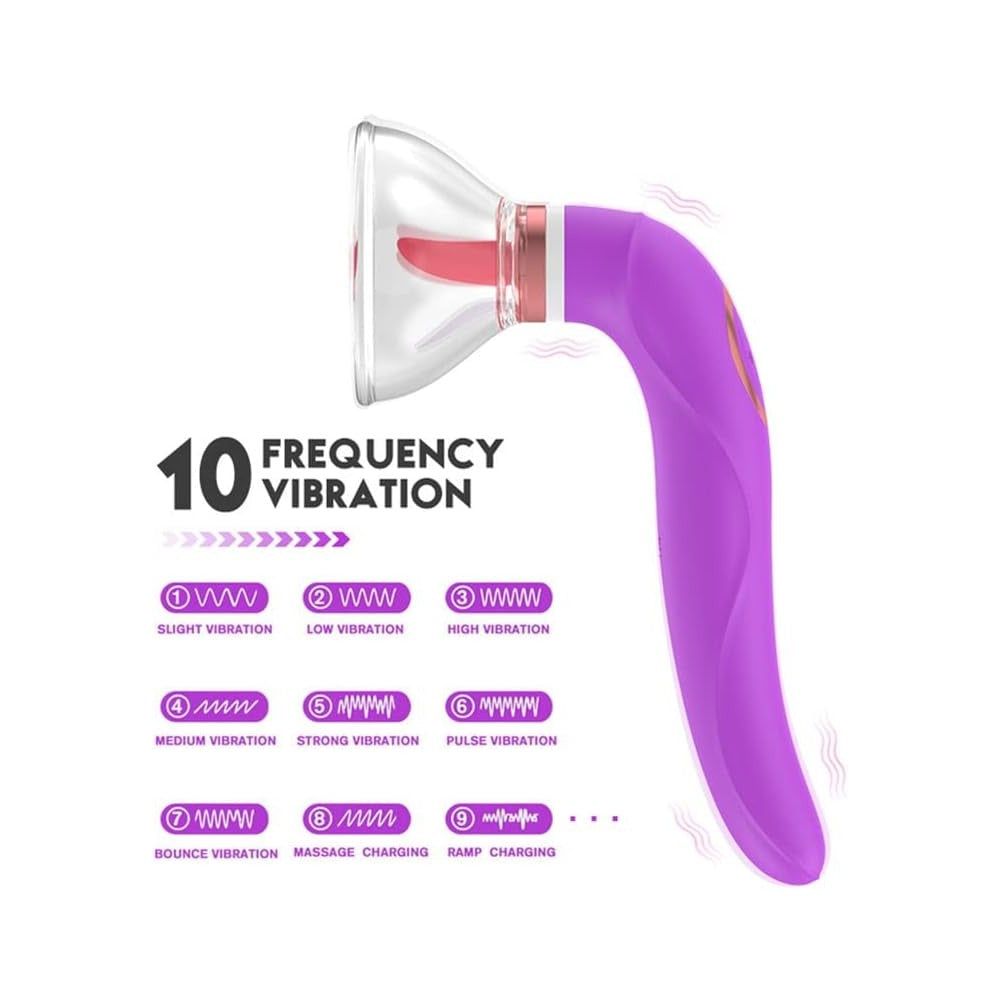 Sucker Licker Vibe G-Spot Çift Yönlü G-Spot Dil Vibratör