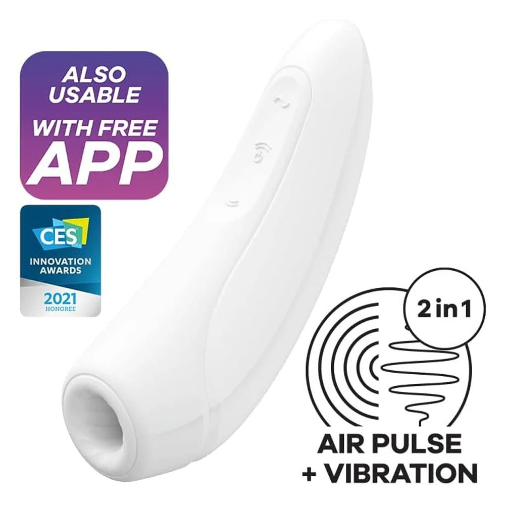 Satisfyer Curvy 1+ Pressure Wave Telefon Kontrollü Emiş Vibratör White