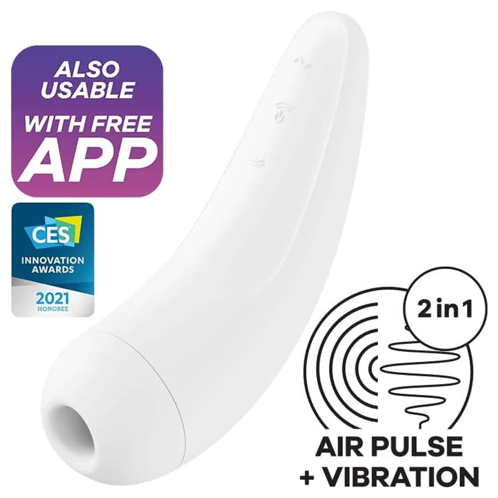 Satisfyer Curvy 2+ App-Controlled Air Pulse Emiş Güçlü Vibrator White
