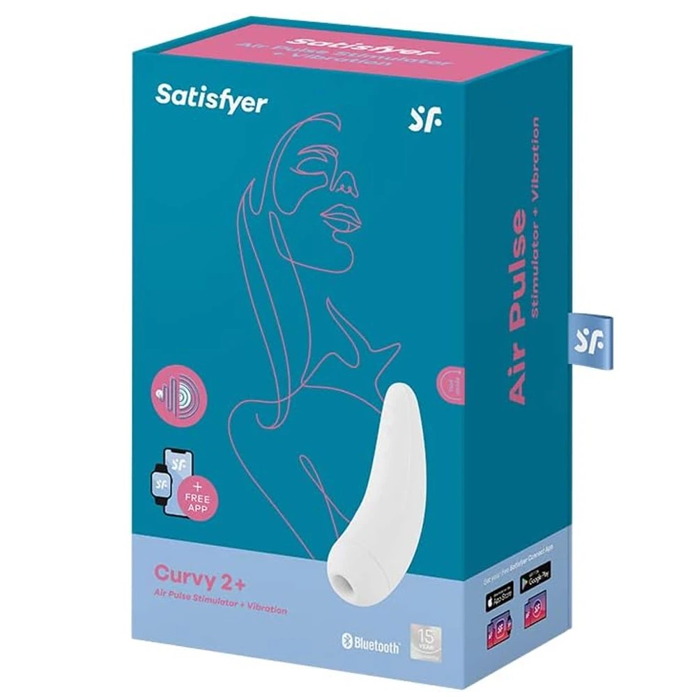Satisfyer Curvy 2+ App-Controlled Air Pulse Emiş Güçlü Vibrator White