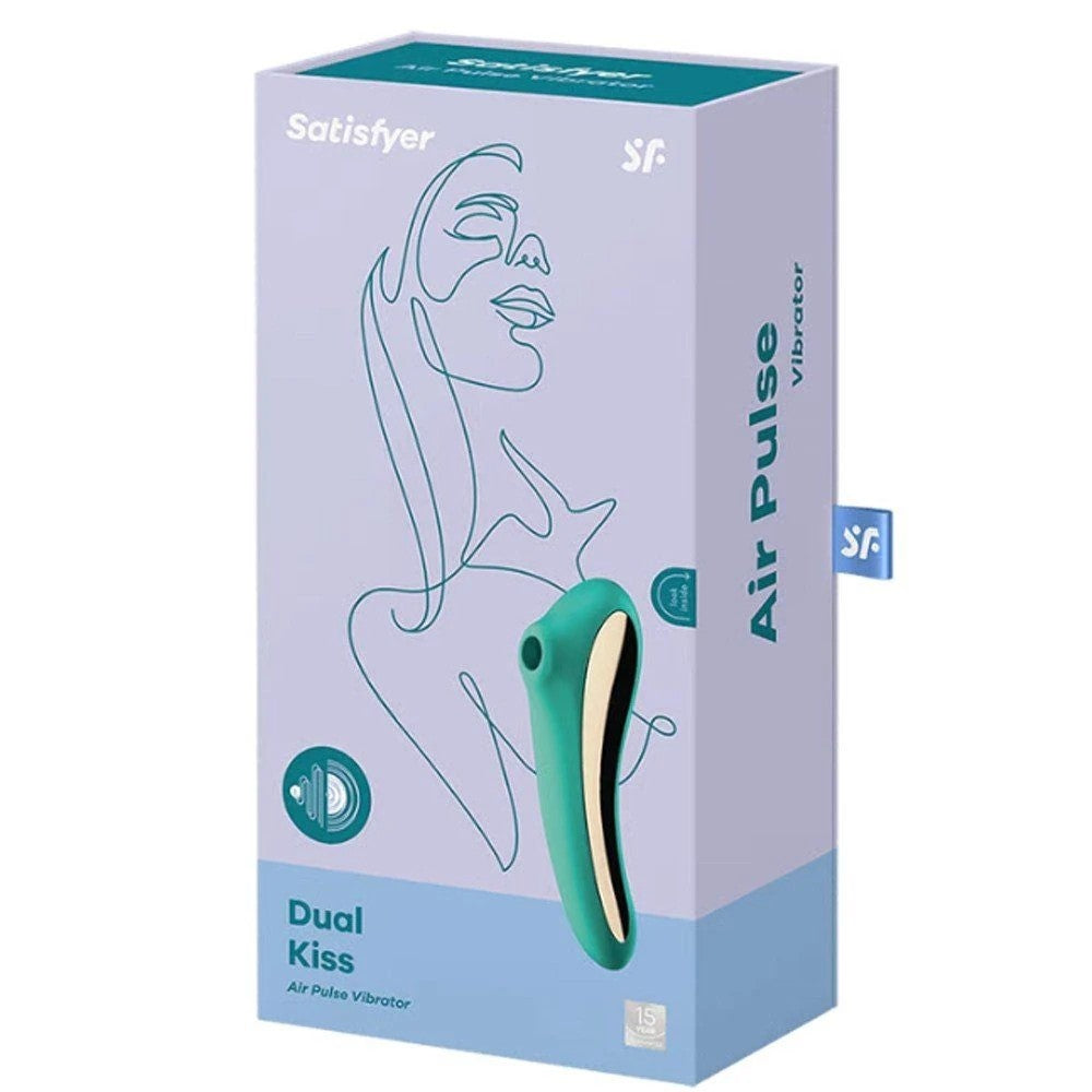 Satisfyer Dual Kiss Telefon Kontrollü Emiş Güçlü Vibratör Green