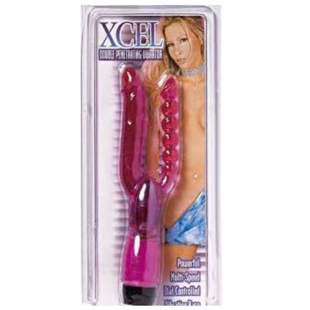 Seven Creations Xcel Double Trouble Çift Penetrasyon Vibratör Purple