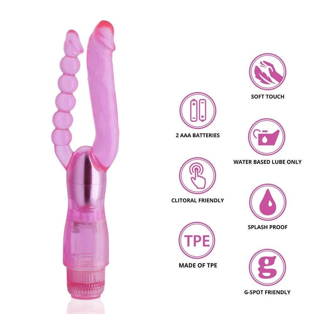 Seven Creations Xcel Double Trouble Çift Penetrasyon Vibratör Pink