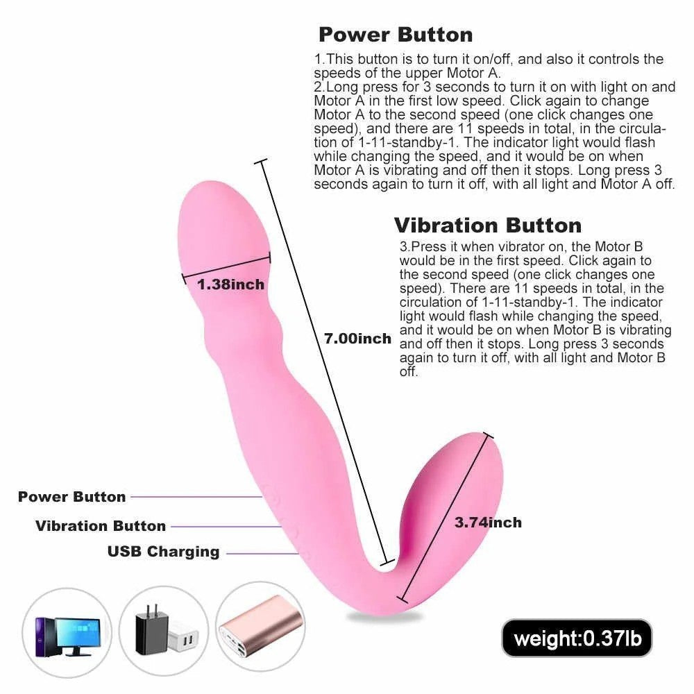 Shequ Baron Love Rider Vibrating Strapless Strap-On