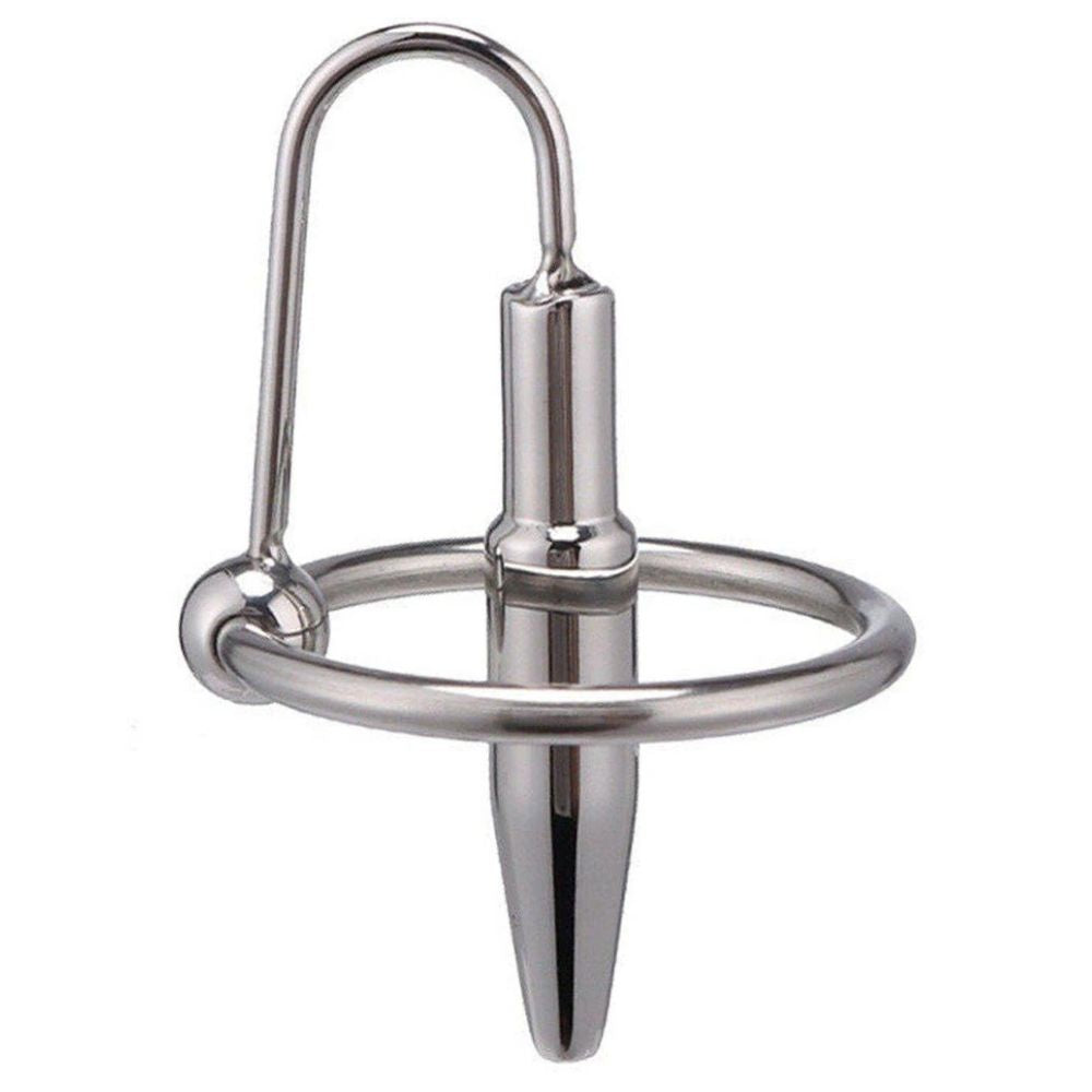 Steel Power Tool W Pens Halkası Penis Plug 28 mm