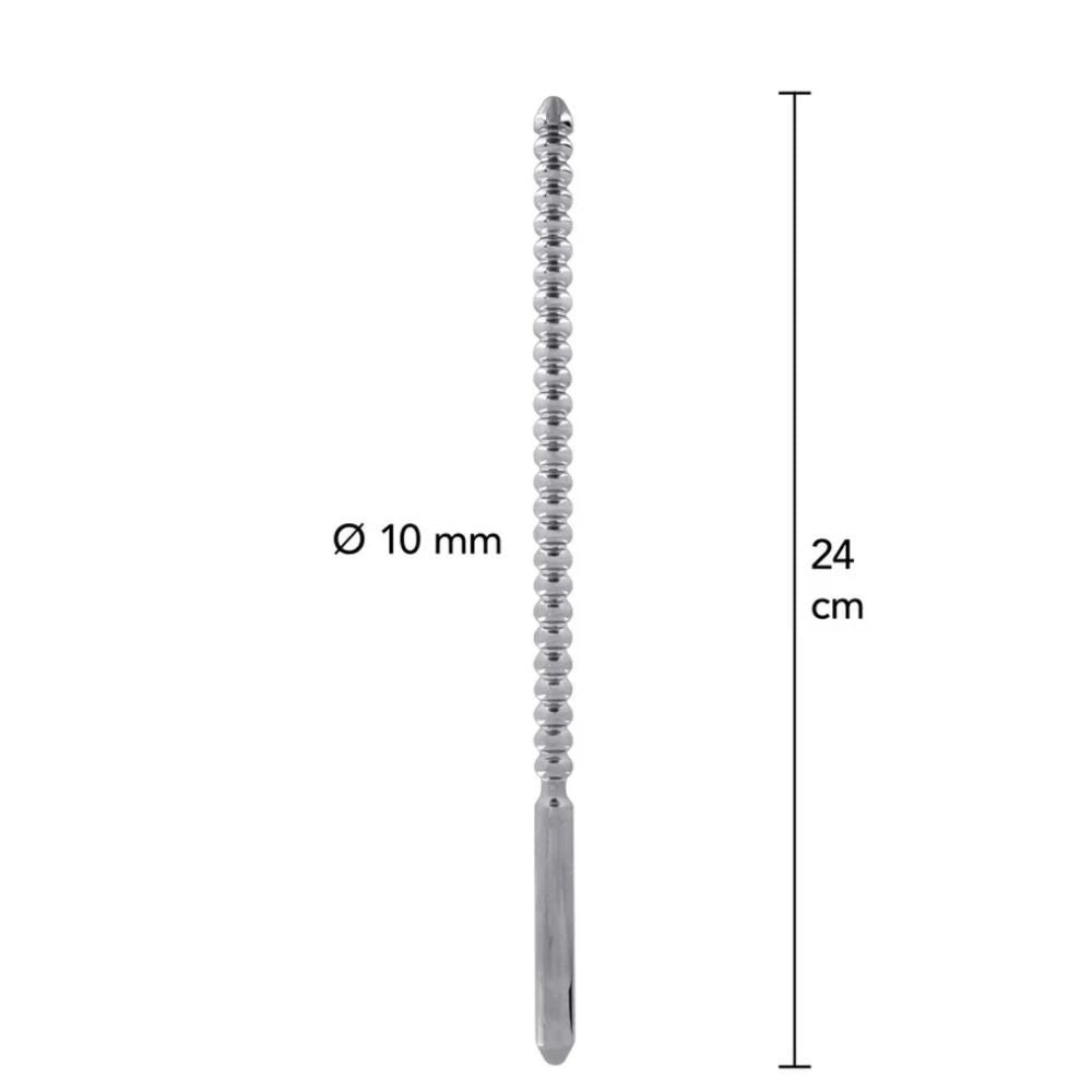 Steel Power Tools Ribbed Urethral Dipstick Sounder Penis Plug 10 mm