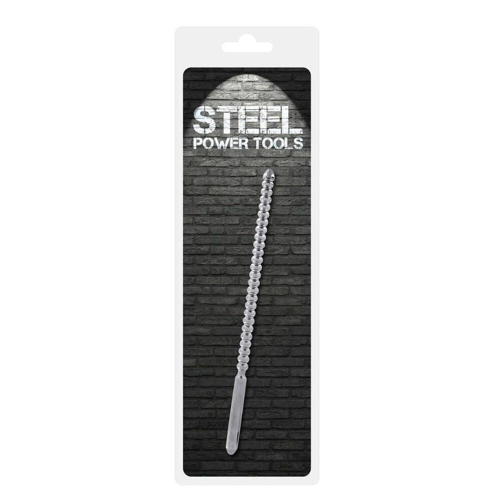 Steel Power Tools Ribbed Urethral Dipstick Sounder Penis Plug 10 mm