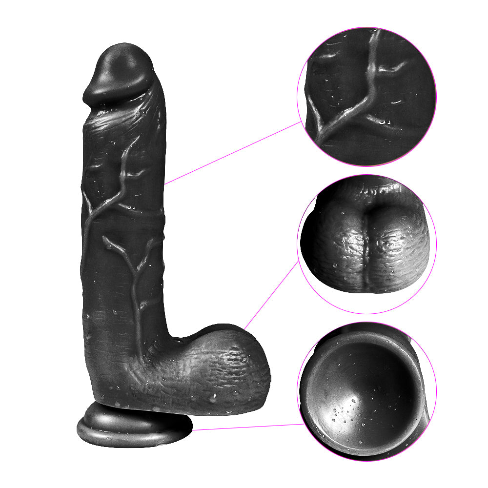Xise Dildo Series Adam Rubber  21 cm Realistik Zenci Penis XS-WBC10012 Black