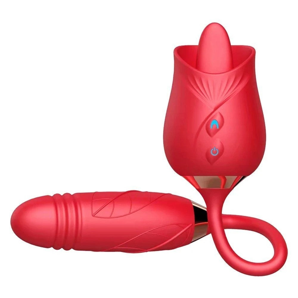 Rose Tongue Dil ve İleri Geri Hareketli Gül Vibratör