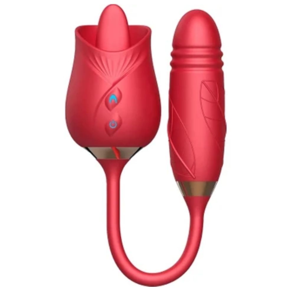 Rose Tongue Dil ve İleri Geri Hareketli Gül Vibratör