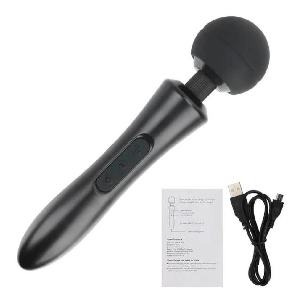 Sexual World Magic Wand Slide Massager Masaj Wand Vibratör Black