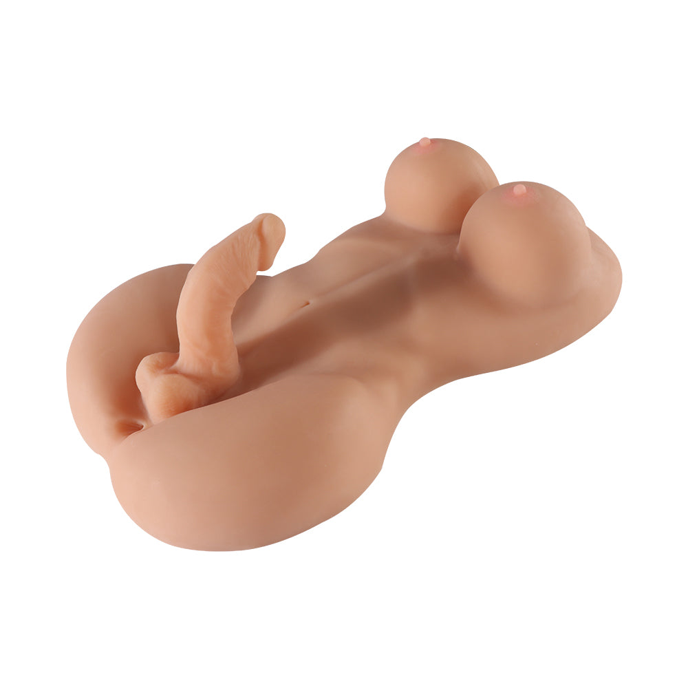 Xise Nalada Penisli ve Göğüslü Ladyboy Masturbator XS-MA30010 Flesh