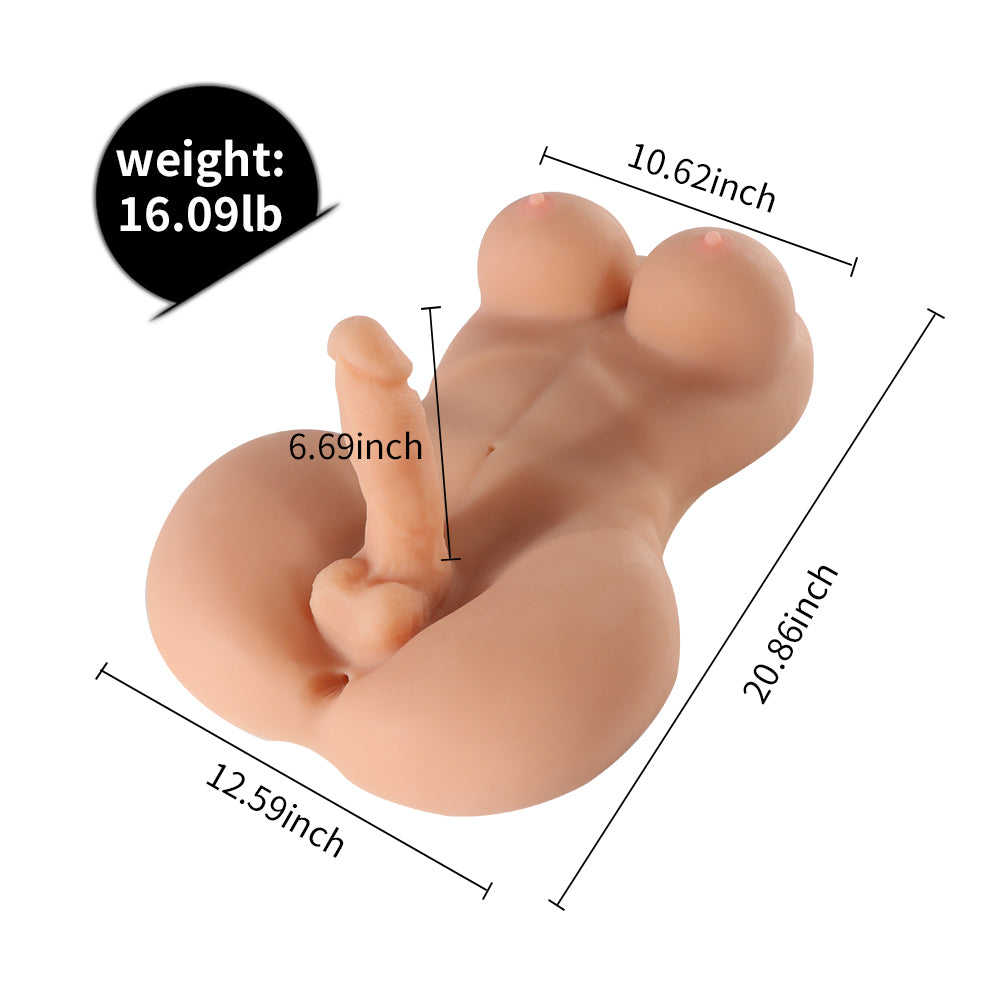 Xise Nalada Penisli ve Göğüslü Ladyboy Masturbator XS-MA30010 Flesh