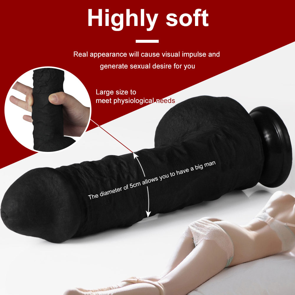 Xise Dildo Series Shane Diesel Yumuşak Dokulu Belden Bağlamalı Realistik Penis XS-WBB10052 Black