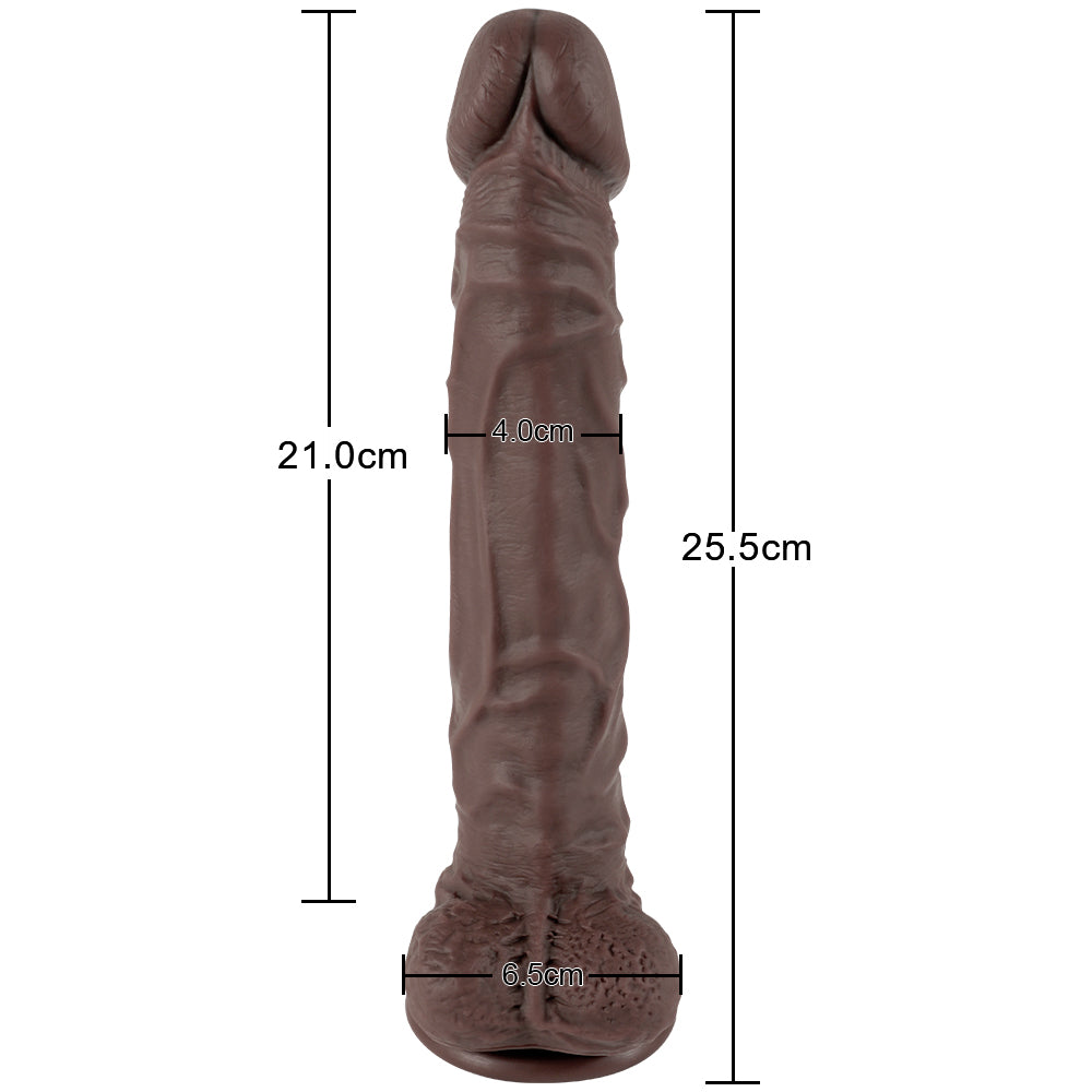 Xise Dildo Series Knight Flexible 25,5 cm Belden Bağlamalı Realistik Penis XS-WBC10002-Brown