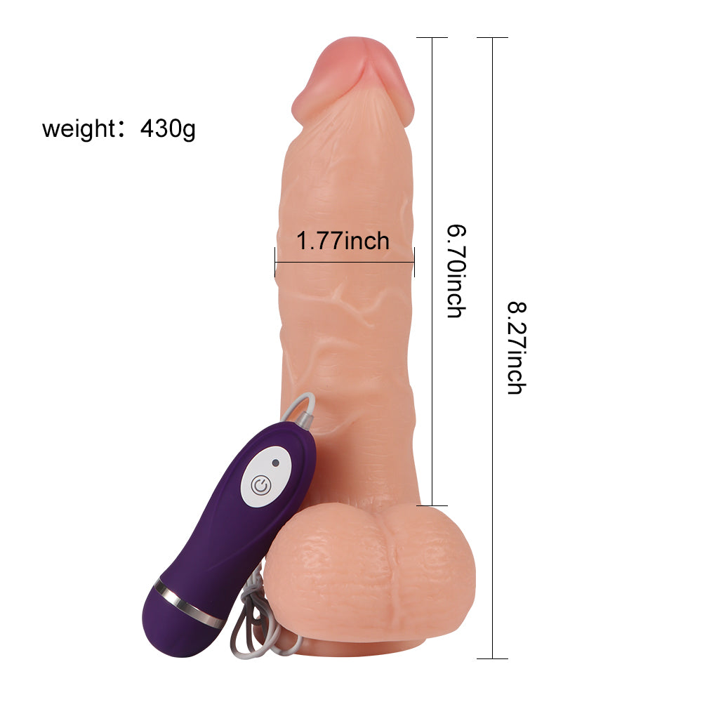 Xise Vibrating Dildo Adam Rubber 21 cm Belden Bağlamalı Titreşimli Realistik Penis XS-WBC10012 Purple