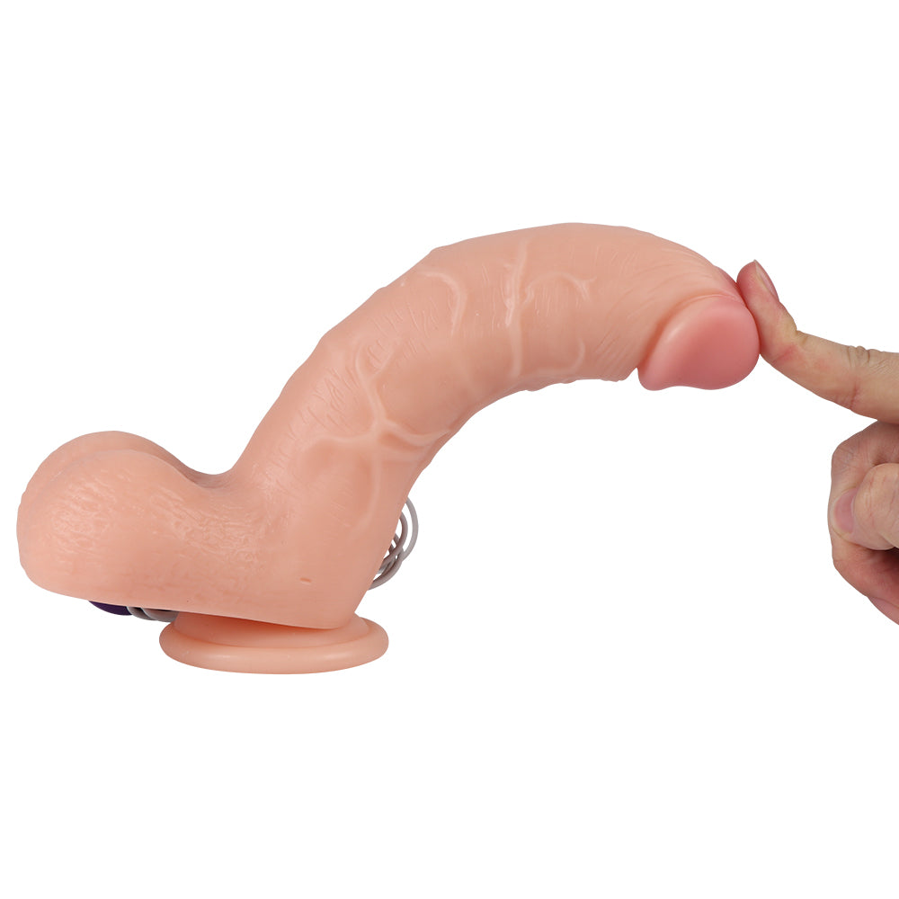 Xise Vibrating Dildo Adam Rubber 21 cm Belden Bağlamalı Titreşimli Realistik Penis XS-WBC10012 Purple