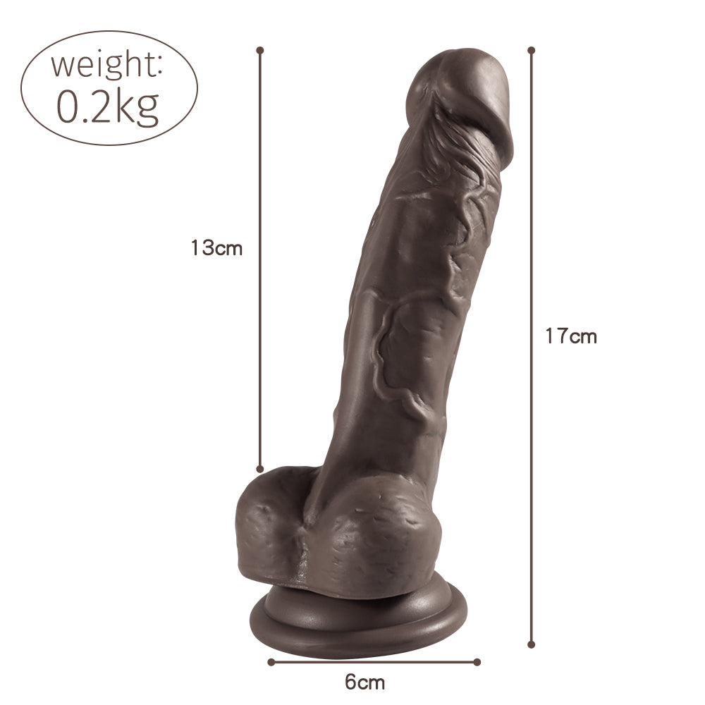Xise Dildo Series Adonis 18 cm Belden Bağlamalı Realistik Melez Penis XS-WBC10018 Brown