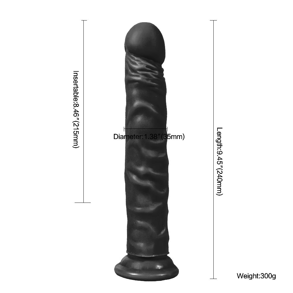 Xise Dildo Series Luxman 24 cm Belden Bağlamalı Realistik Penis XS-WBC10041 Black