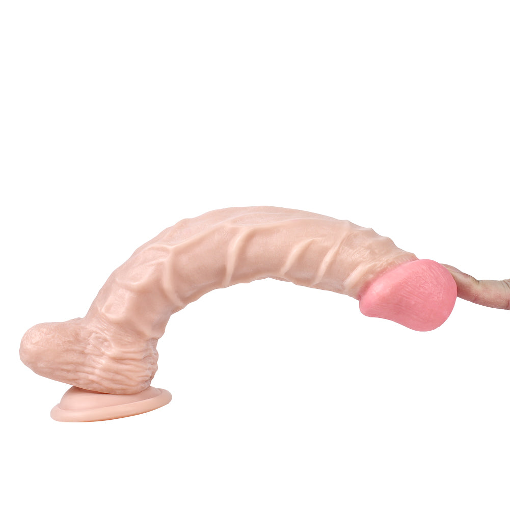 Xise Dildo Series Knight Flexible 25,5 cm Belden Bağlamalı Realistik Penis XS-WBC10002 Flesh