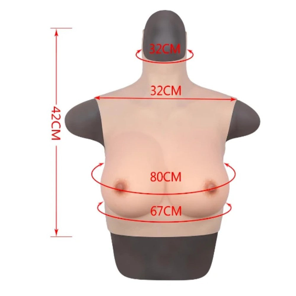 Bodysuit Crossdresser Giyilebilir Silikon Takma Göğüs Cup C B-HG10