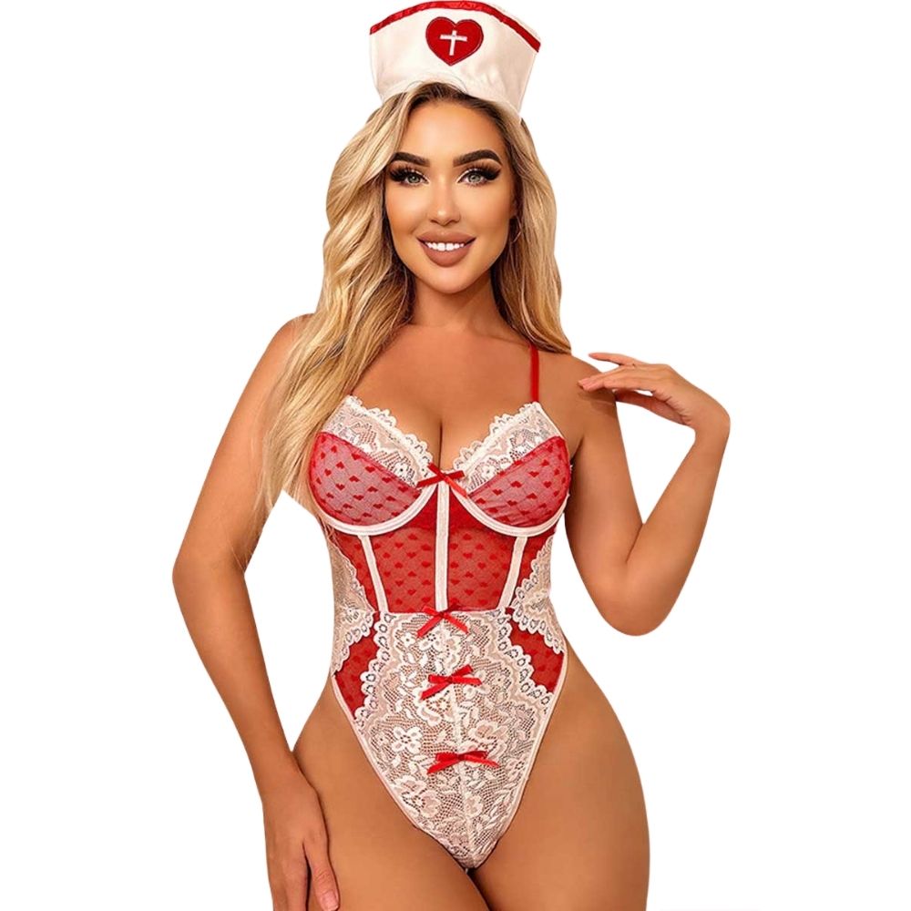 Fantasy Wear Büstiyer Seksi Hemşire Kız Kostümü S/M