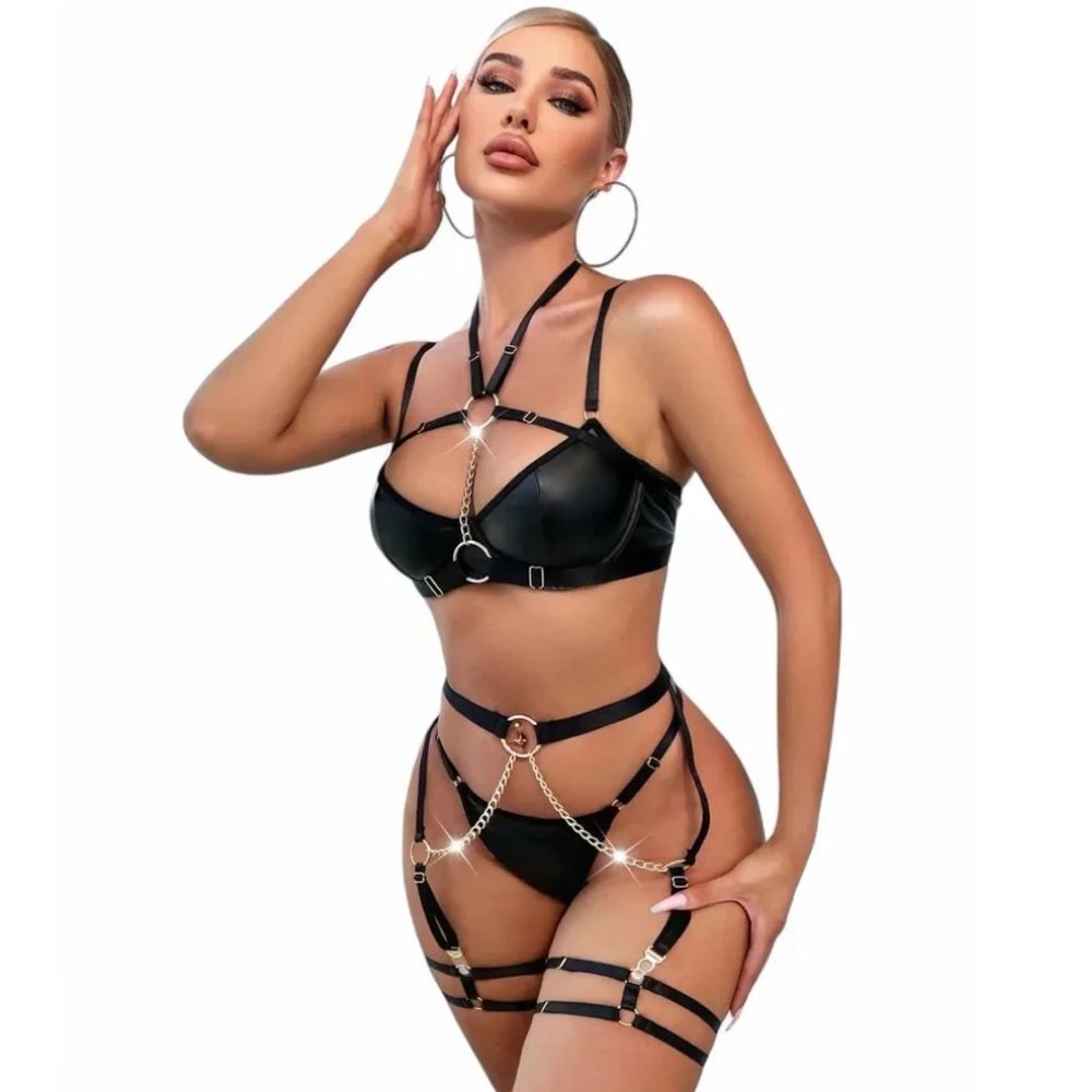 Fantasy Wear Daria Deri Seksi Takım S/M