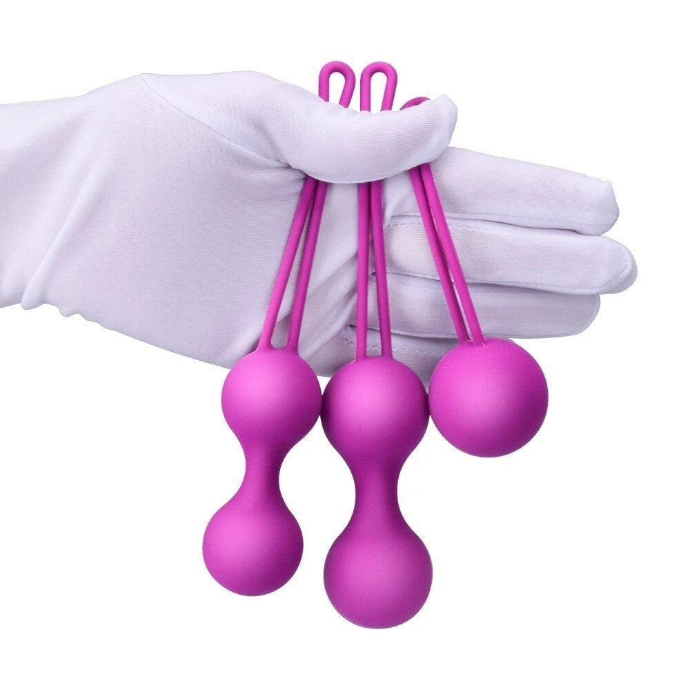 Benwa Ball Medikal Silikon Metal Jiggle Kegel Top Set Dark Purple