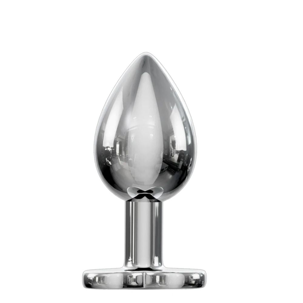 Jewellery Silver Metal Anal Plug Medium Purple