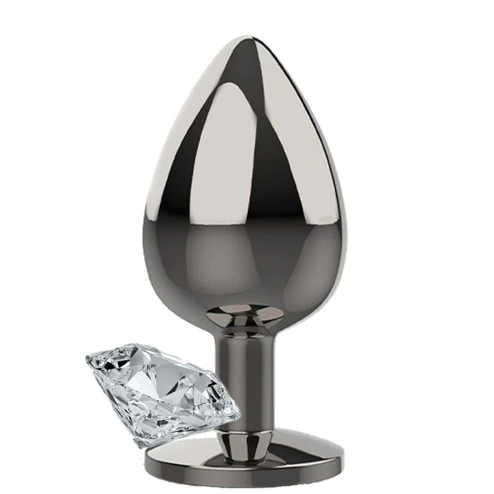 Jeweled Princess Stone Diamond Small Metal Anal Plug White