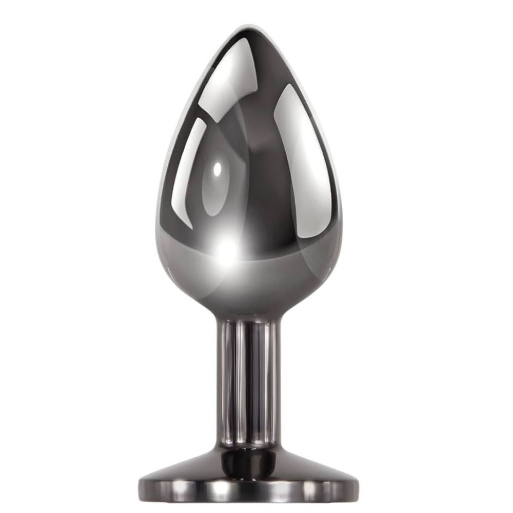 Jeweled Princess Stone Diamond Medium Metal Anal Plug White