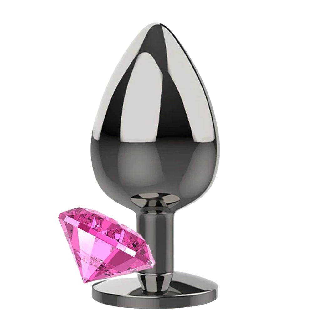 Jeweled Princess Stone Diamond Small Metal Anal Plug Pink
