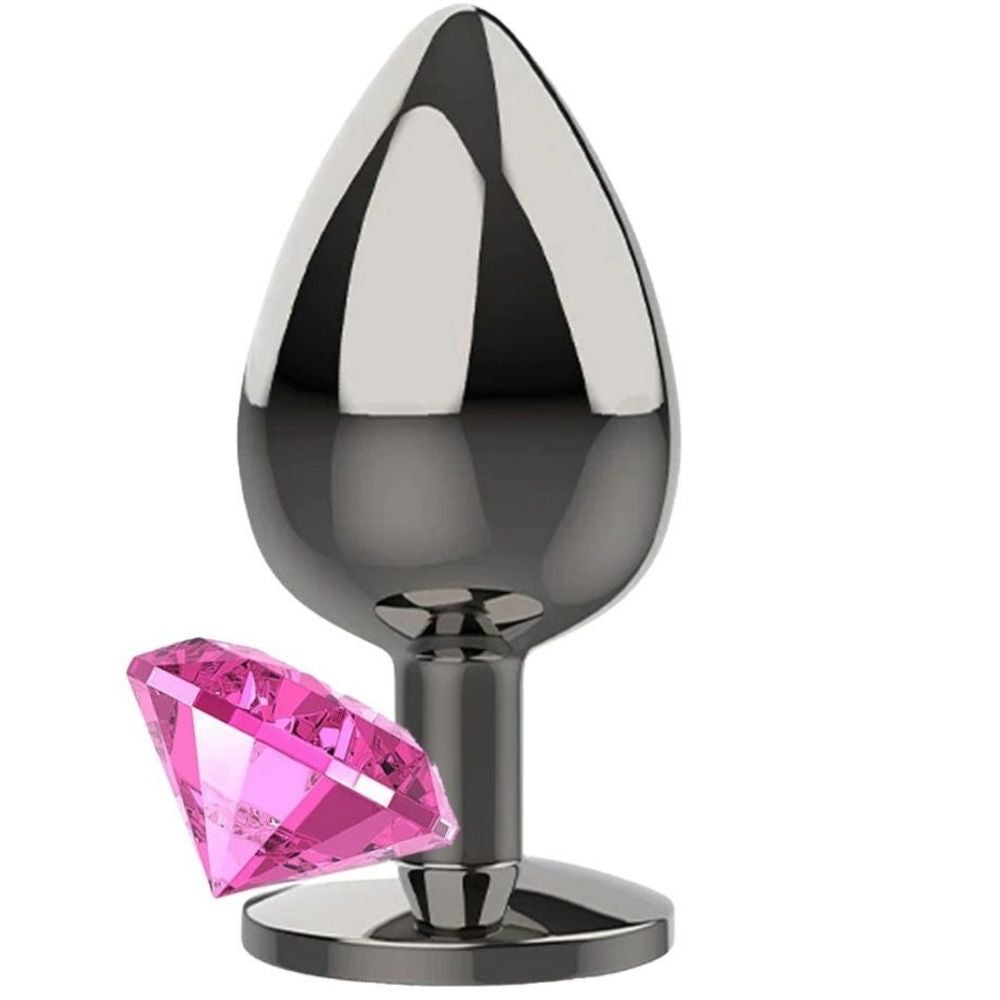 Jeweled Princess Stone Diamond Large Metal Anal Plug Pink