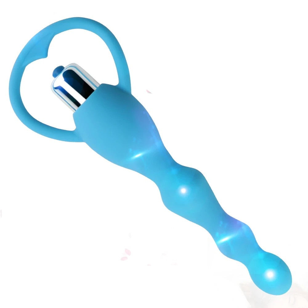 Slicone Fantasy Vibrating Anal Beads Vibratör Blue