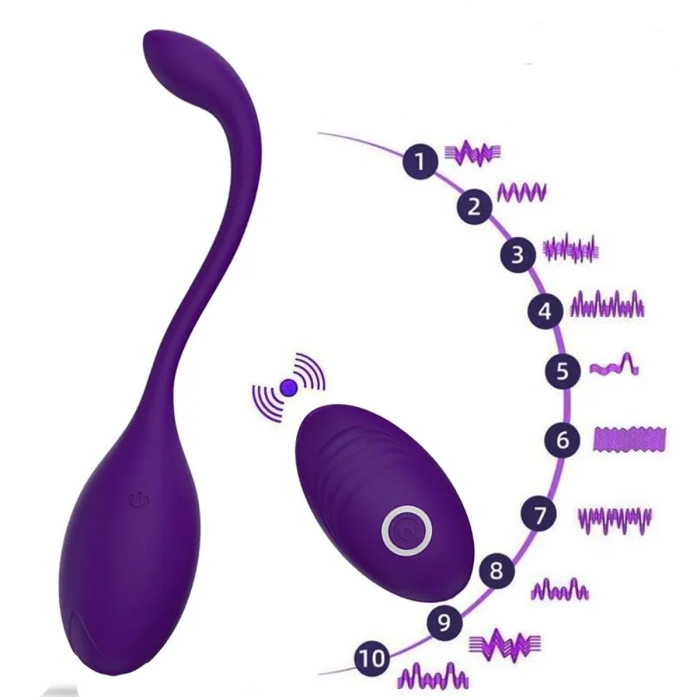 Love Egg Benwa Balls Uzaktan Kumandalı Kegel Vibratör Purple