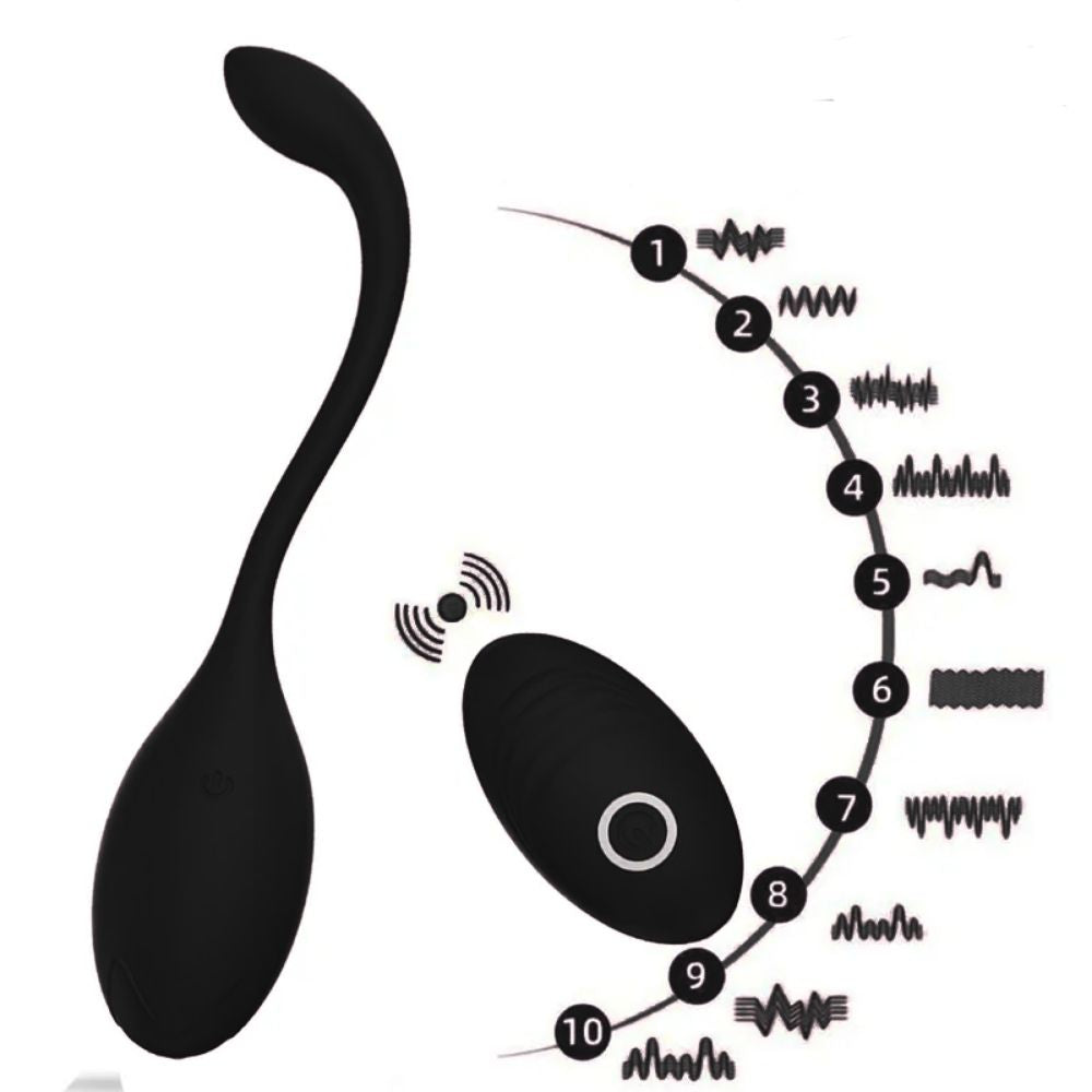 Love Egg Benwa Balls Uzaktan Kumandalı Kegel Vibratör Black