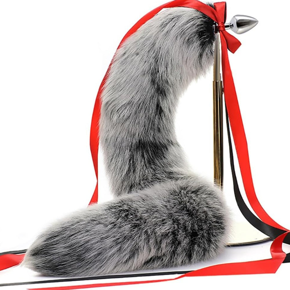 Fox Tail Butt Small Metal Kuyruklu Anal Plug Grey