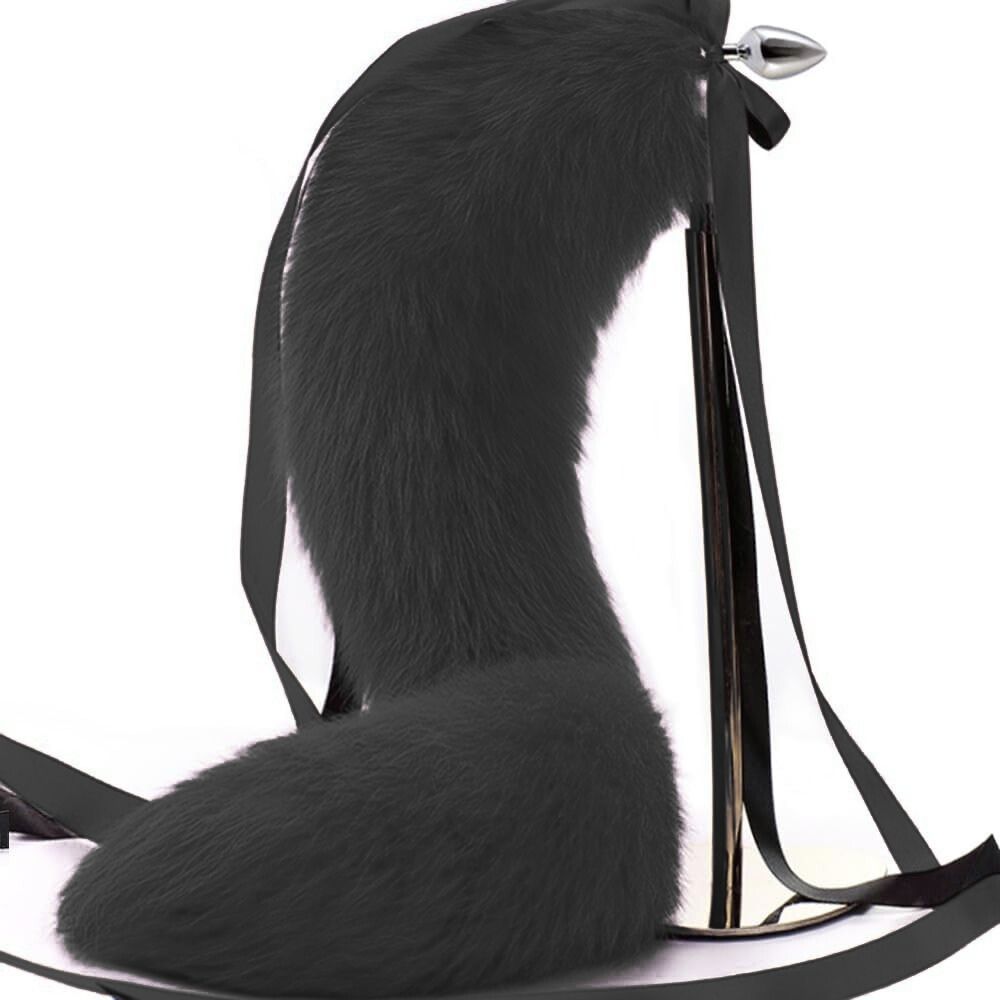 Fox Tail Butt Small Metal Kuyruklu Anal Plug Black