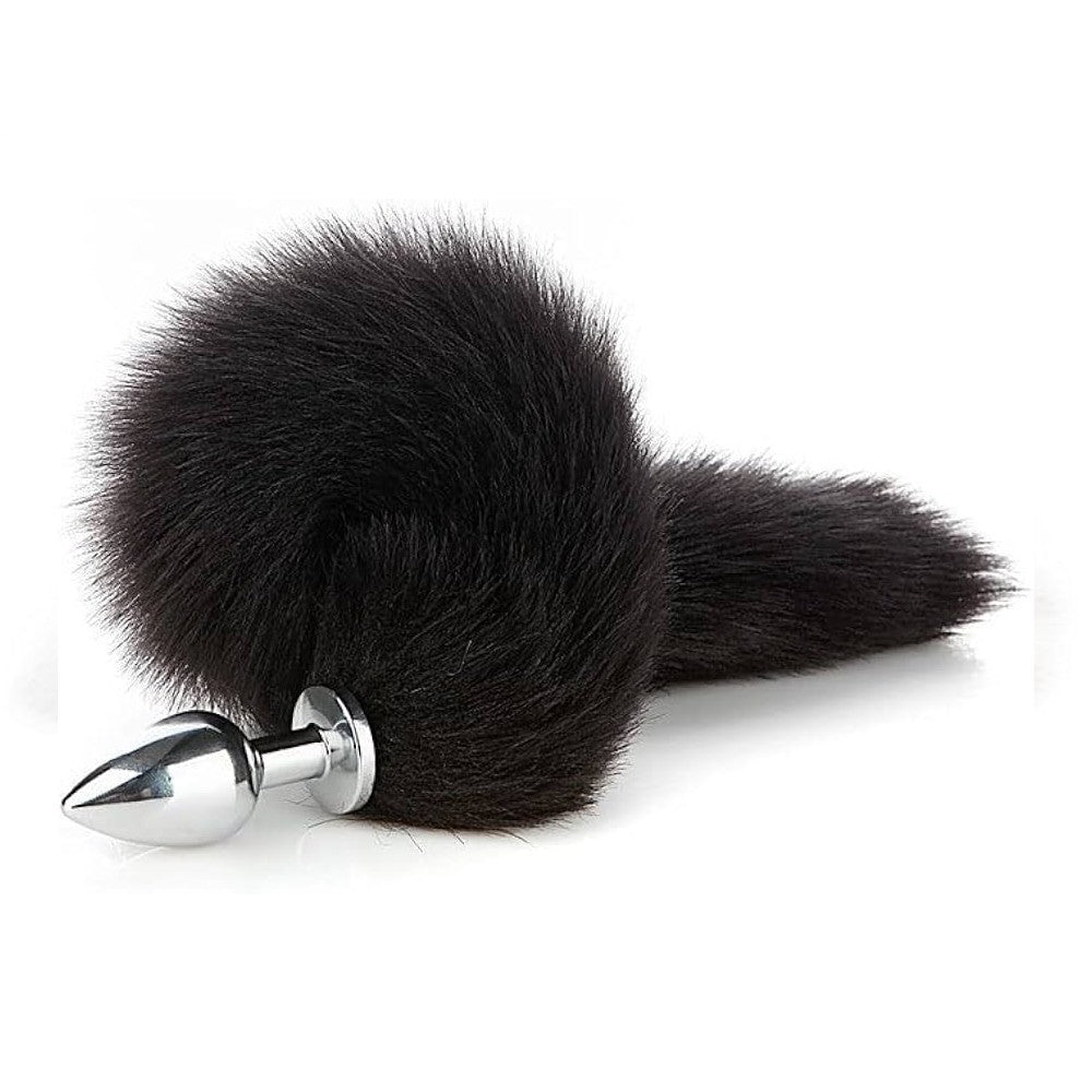 Fox Tail Butt Small Metal Kuyruklu Anal Plug Black