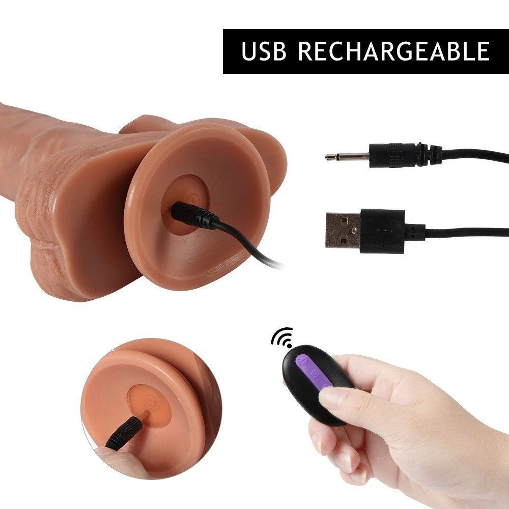 Shequ Dildo Series Brody Sallama Modlu Dual Titreşimli Realistik Penis 21.5 cm SQ-WBC10035-V