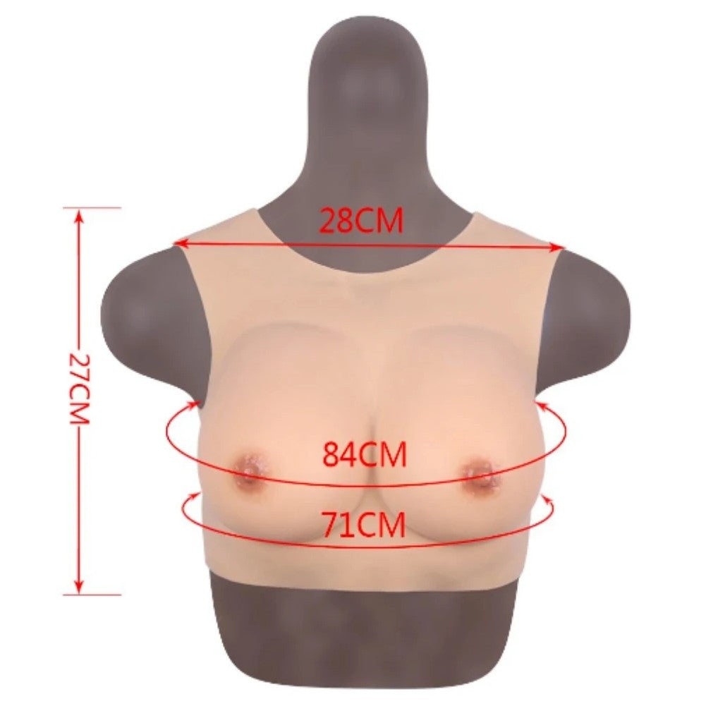 Bodysuit Crossdresser Giyilebilir Silikon Takma Göğüs Cup E B-HG06