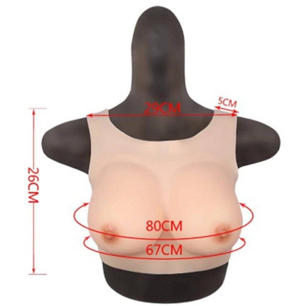 Bodysuit Crossdresser Giyilebilir Askılı Silikon Takma Göğüs Cup C B-HG02