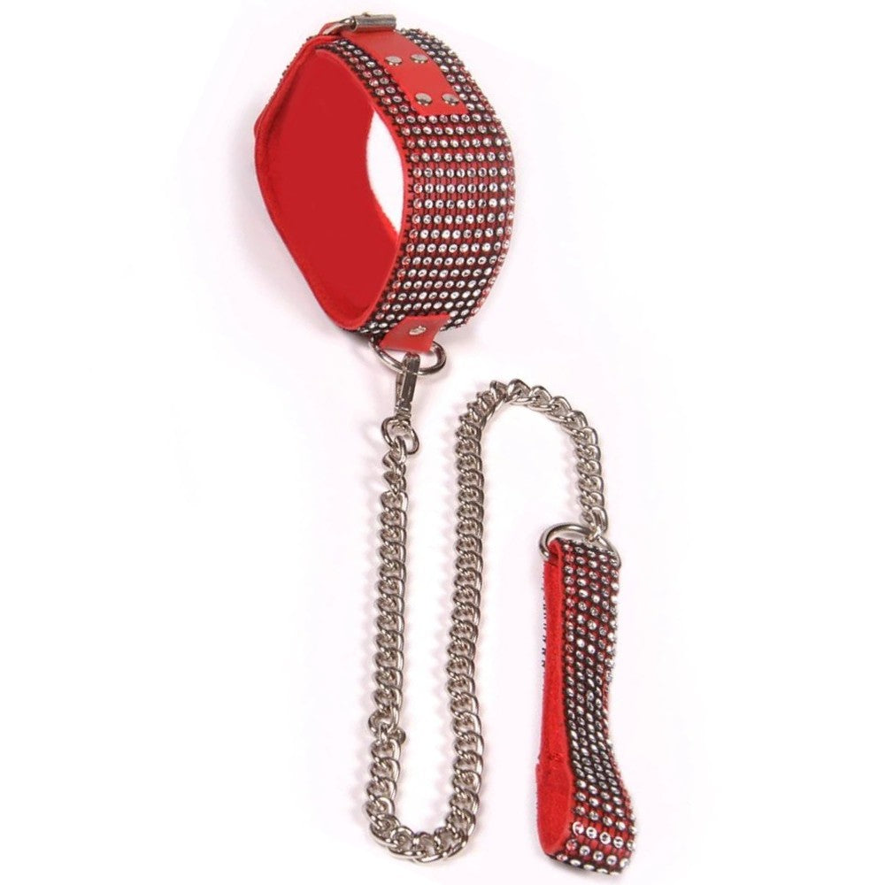 Fetish Fantasy Series Diamond Collar Taşlı Fetish Tasma Red