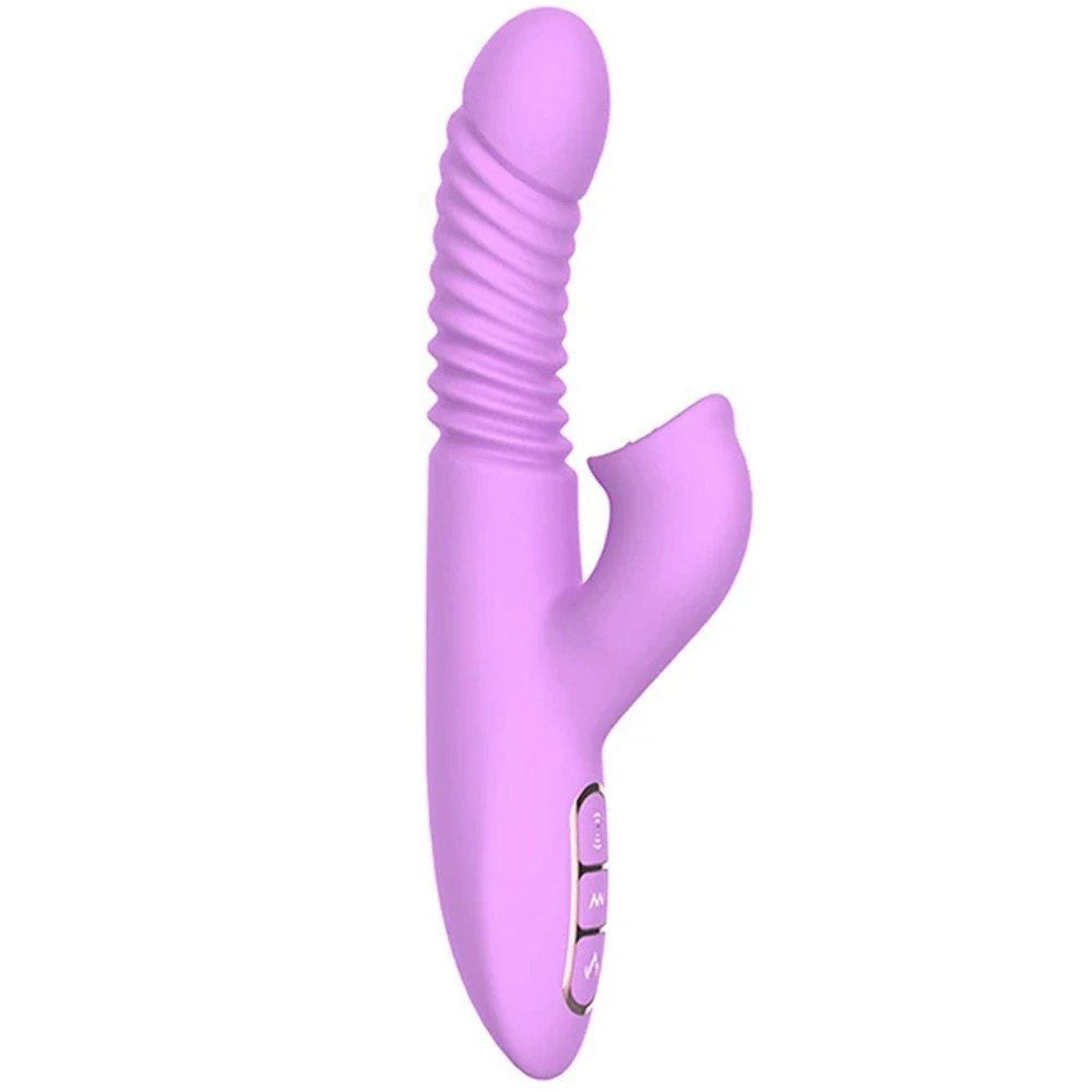 Dibe Angelia Thrusting İleri Geri Hareketli Dilli Rabbit Vibratör Purple