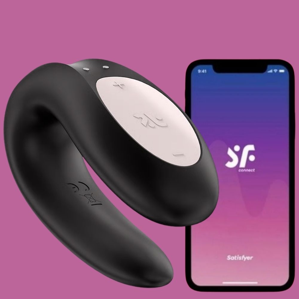 Satisfyer Double Joy Telefon Kontrollü Vibratör Black