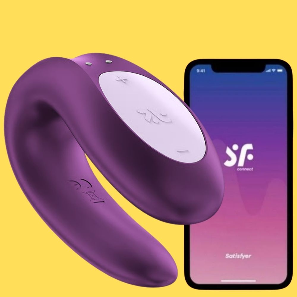 Satisfyer Double Joy Telefon Kontrollü Vibratör Purple