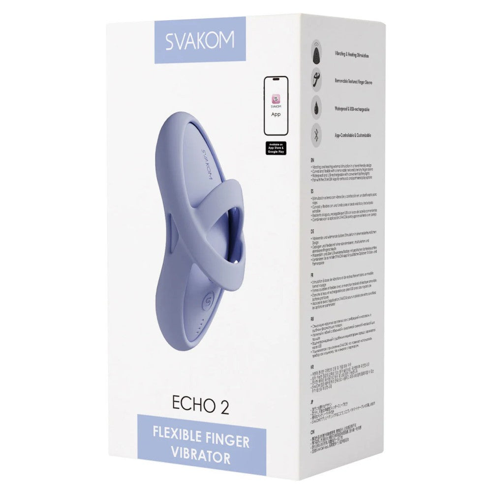 Svakom Echo 2 App-controlled Flexible Finger Vibrator Blue